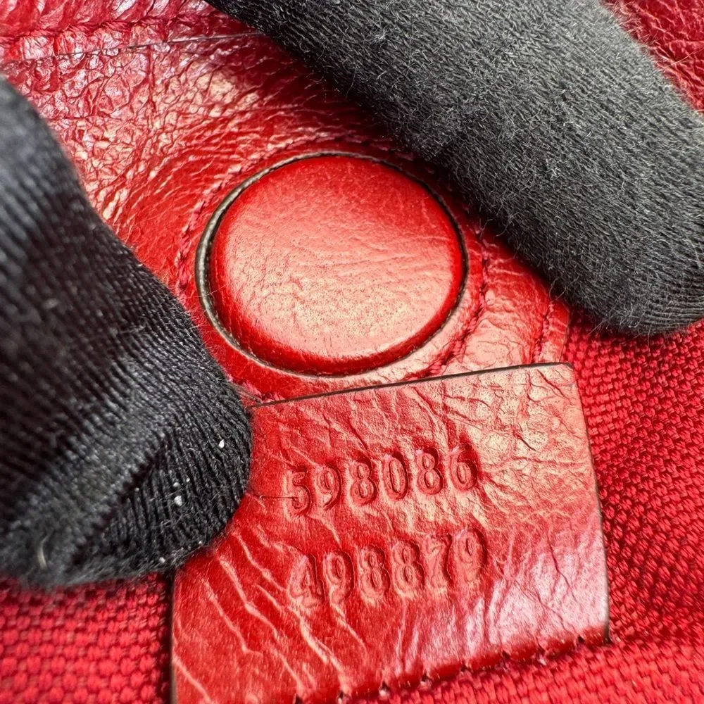 Gucci Morpheus Large Distressed Red Leather Hobo